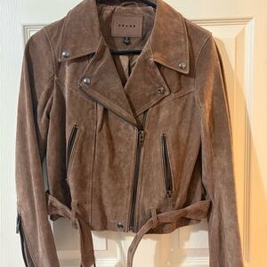 Blank NYC Women's Tan Suede Leather Jacket